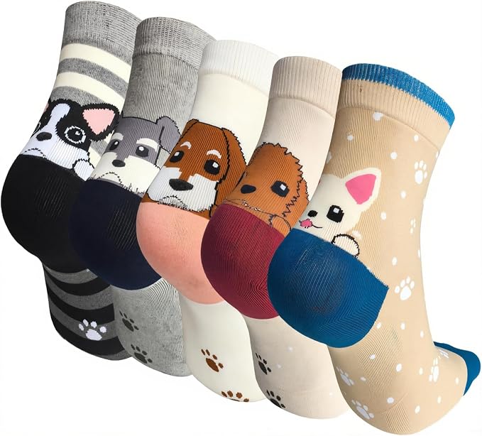 Chalier Calcetines Divertidos para Mujer Cómodos Lindos Estampados con Patrones Divertidos
