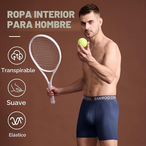BAMBOO COOL Men's Cooling Underwear Ultra Soft Breathable Boxer Briefs Pack