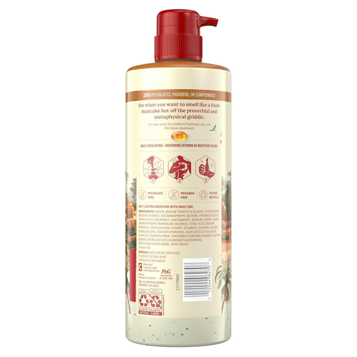 Old Spice Gentleman's Blend Gel de ducha exfoliante para hombre, azúcar moreno y manteca de cacao, 532 ml (18 fl oz)