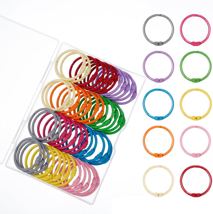 Antner 50 anillos metálicos para carpeta de hojas sueltas de 1 1/5 pulgadas