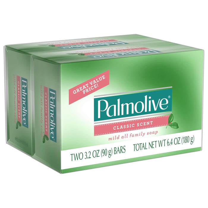 Palmolive - Jabón en barra, aroma clásico suave, 2 unidades