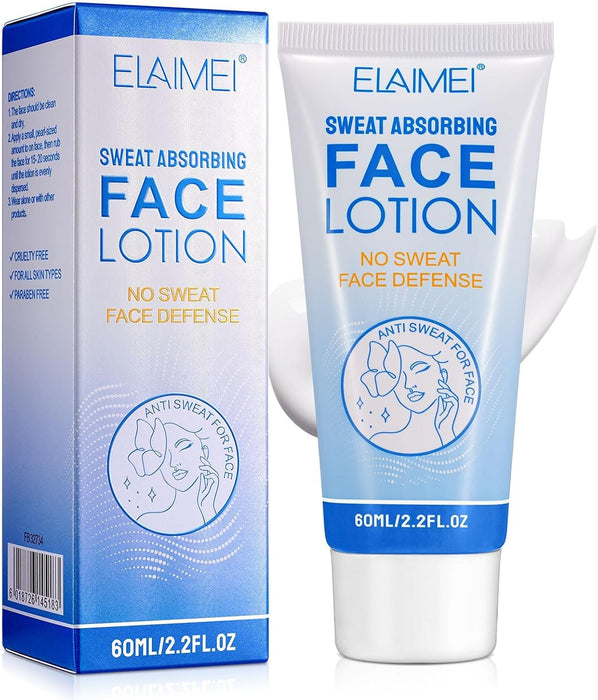 ELAIMEI Loción facial absorbente del sudor, antitranspirante para el rostro, 60ML