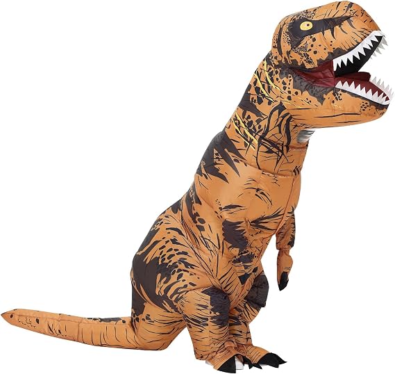 Disfraz inflable de dinosaurio para niños/adolescentes, disfraz de Halloween de T Rex