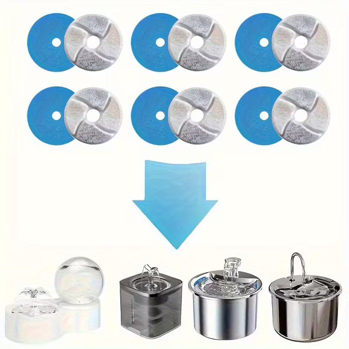 6pcs filtros de repuesto para dispensadores de agua automáticos para mascotas