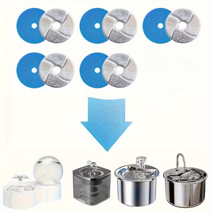 5pcs filtros de repuesto para dispensadores de agua automáticos para mascotas