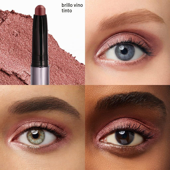 Julep Sombra de ojos 101 de crema a polvo, impermeable, barra de sombra con sutil brillo rojo vino