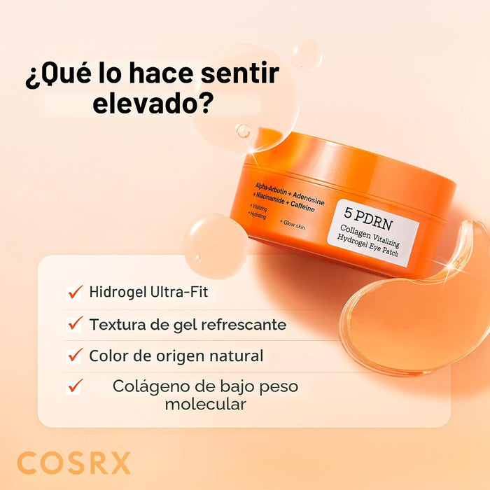 COSRX 5-PDRN Parches de colágeno para ojeras para ojeras, 60 parches debajo