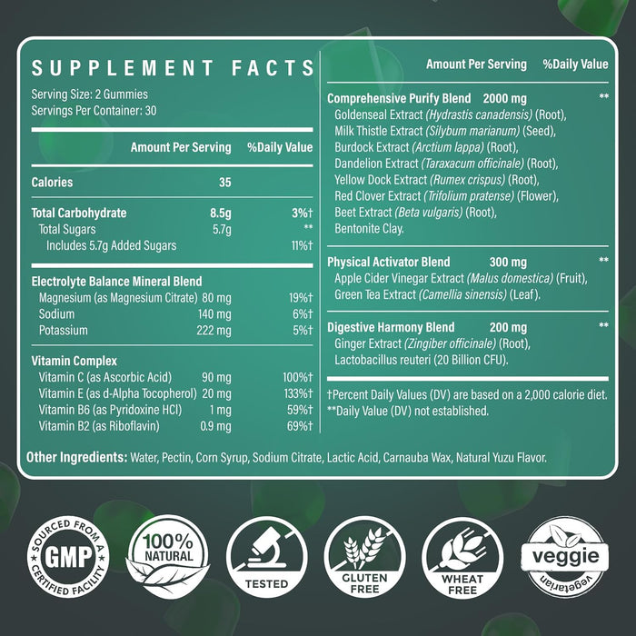 Ultra viridian Gomitas de limpieza Detox 60 Capsulas