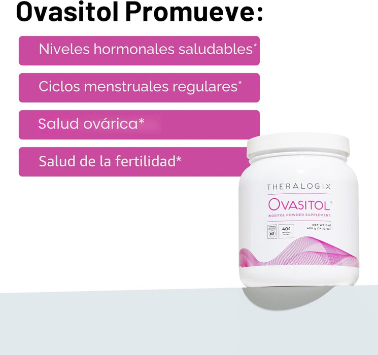 Theralogix, Ovasitol®, suplemento en polvo de inositol, 400 g (14.12 oz)