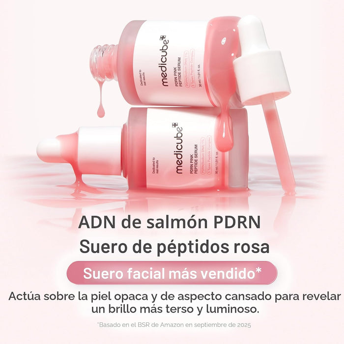 medicube Suero de Péptidos de ADN de Salmón PDRN Rosa, suero de brillo rosa, péptido