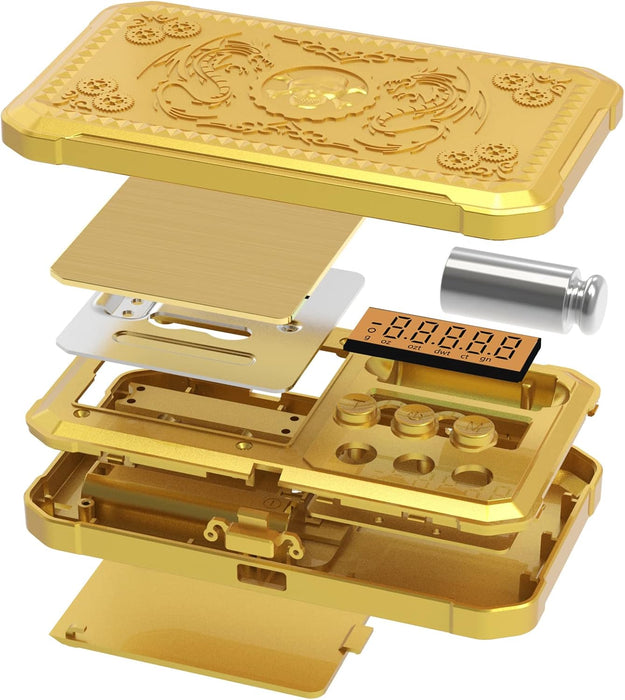 Minibáscula digital AMIR, báscula de bolsillo de 200 g/0,01 g, peso de calibración de 50 g