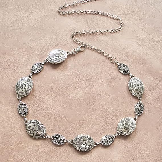 Cinturón de cadena de cintura para vestidos de metal para mujer