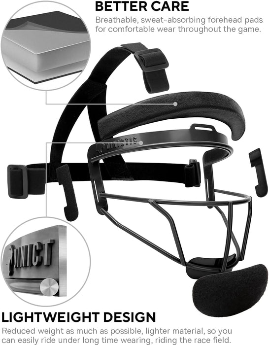 Dinictis Máscara facial de softball, ligera, cómoda, con amplia visión de campo