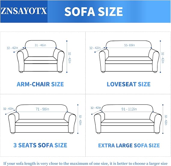 ZNSAYOTX Funda de sofá jacquard de 1 pieza para sofá loveseat-size