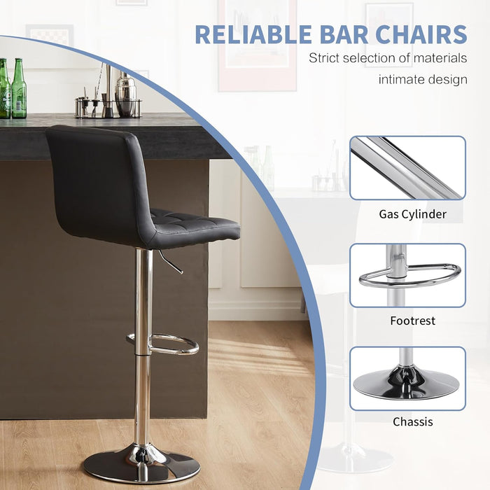 NEWBULIG Taburetes de bar con respaldo altura ajustable (juego de 2)