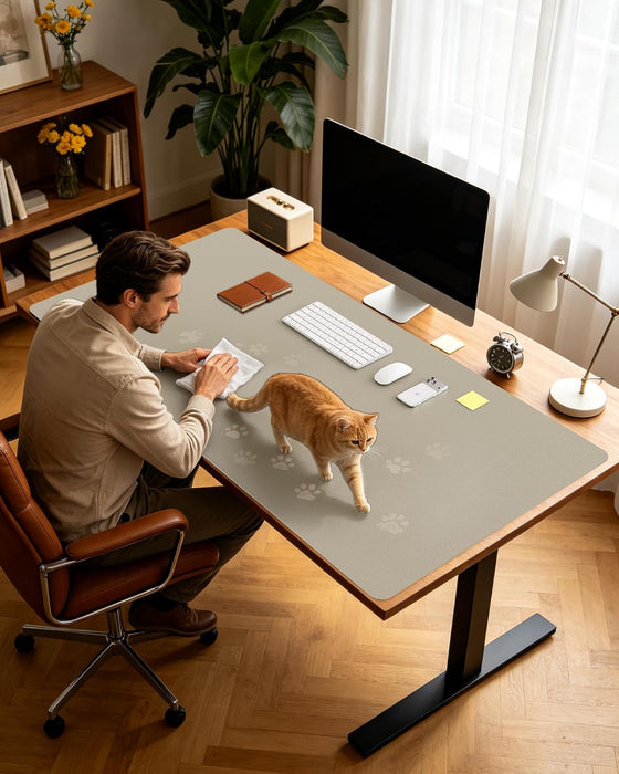 YSAGi Protector de escritorio de cuero, alfombrilla grande para mouse, antideslizante, de piel sintética
