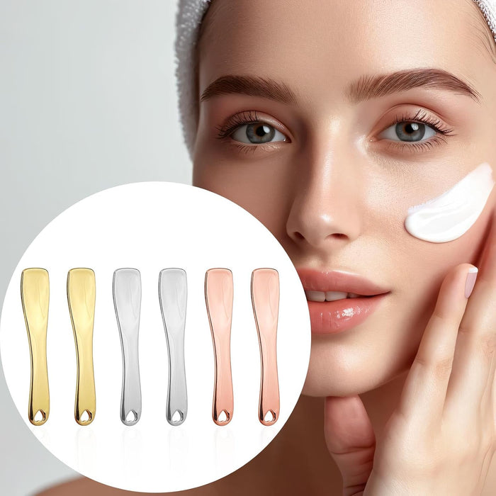 6 mini espátulas metálicas para maquillaje, cuchara cosmética reutilizable
