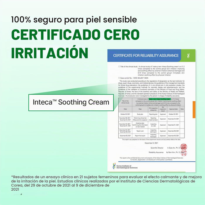MAKE P:REM INTECA Crema calmante Advanced CICA, 2.70 fl.oz. (2.7 fl oz)