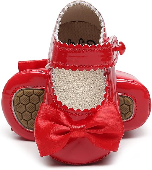 HONGTEYA Zapatos Mary Jane para bebés y niñas, antideslizantes, con suela suave de cuero PU