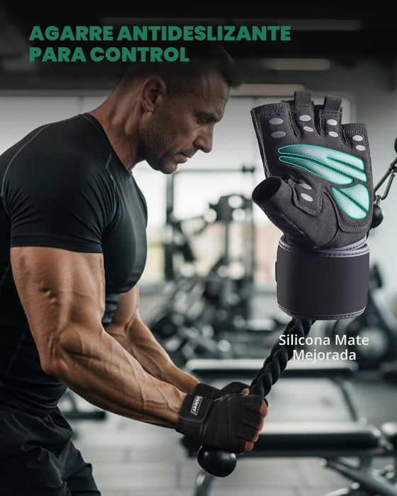 Trideer Guantes para hombres, para levantamiento de pesas con soporte para muñeca