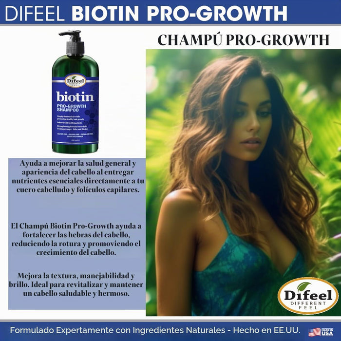 Difeel Pro-Growth Biotin Shampoo & Conditioner Set de regalo de 2 piezas