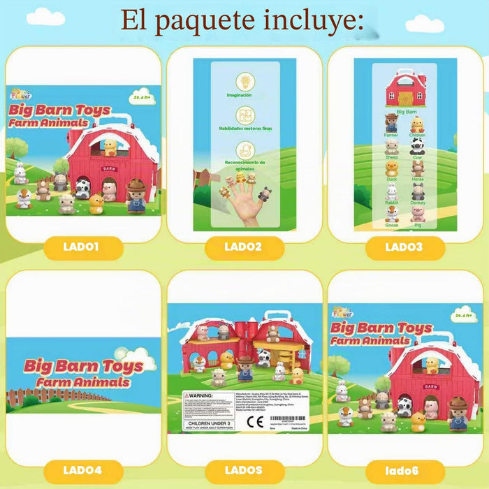 SpringFlower Juguetes Educativos Montessori de Granero Grande con Animales de Granja para niños
