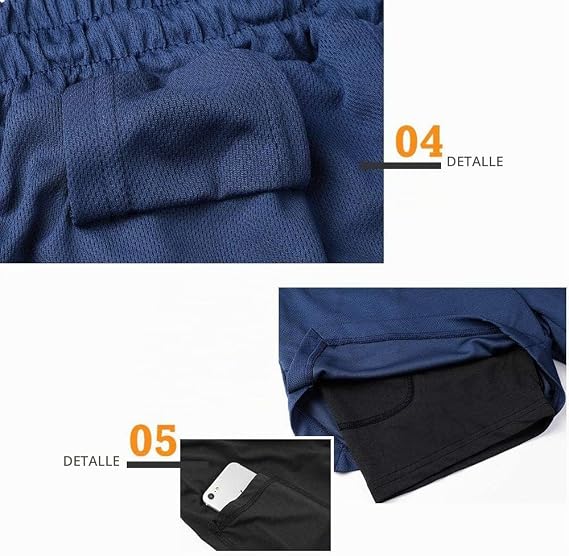 Surenow Paquete de 3 pantalones cortos deportivos para hombre, de secado rápido, ligeros