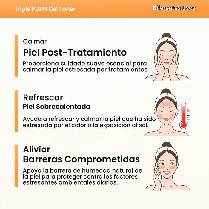 AXIS-Y Tóner de gel Triple PDRN – Tóner reparador calmante de barrera