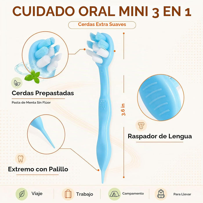 Mini cepillos de dientes desechables de viaje con pasta de dientes