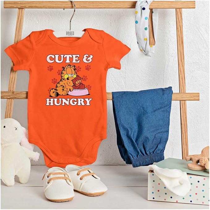 Brisco Brands Garfield - Body de bebé lindo y hambriento de dibujos animados