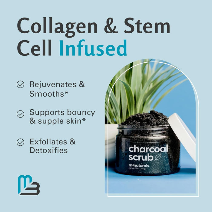 Exfoliante de carbón corporal con infusión de colágeno