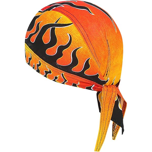 Bandana para la cabeza con diseño de llamas ideal para motociclistas o ciclistas