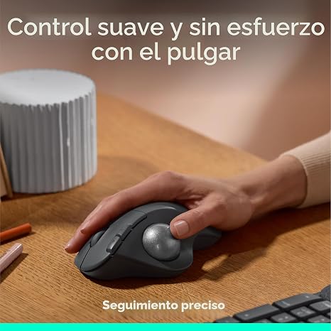 Logitech Ergo M575S Ratón inalámbrico de Trackball, mouse ergonómico inalámbrico con Bluetooth