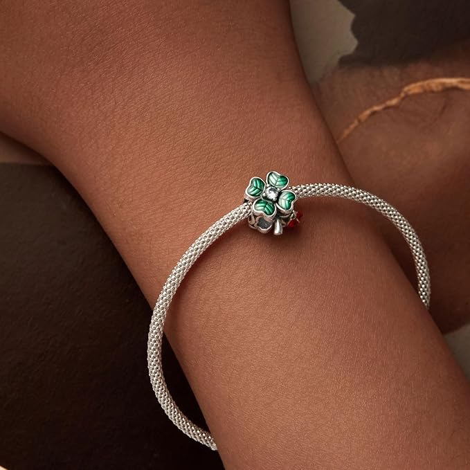 Colgante de Trébol de cuatro hojas para pulseras y collares