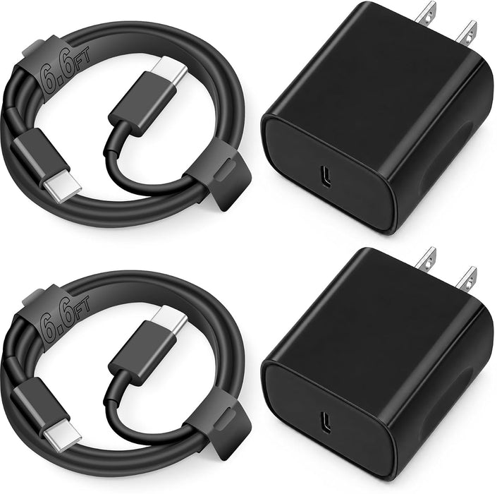 Cargador de 2 unidades para iPhone 18, 17, 16 y 15 de 2 pies con carga rápida y conector USB-C.