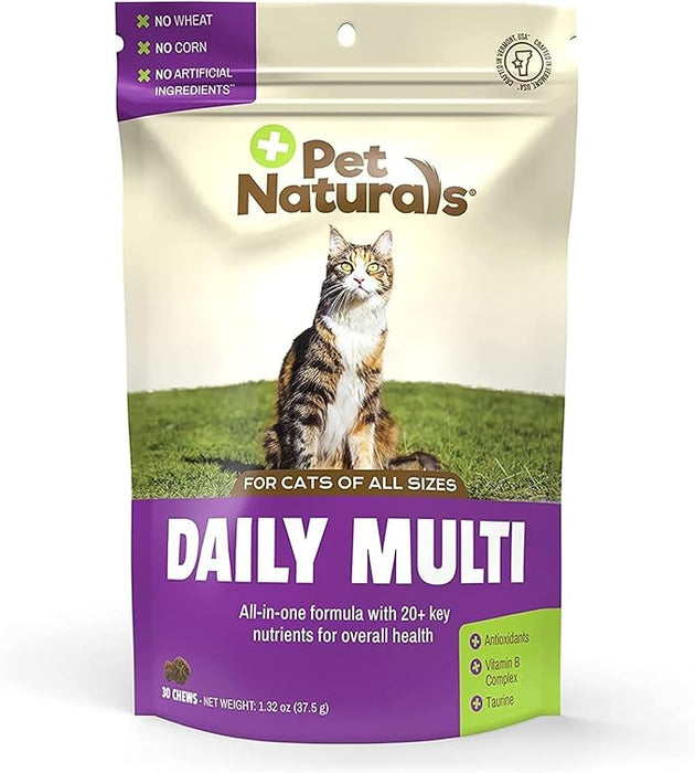 Comprimidos masticables multivitamínicos diarios Pet Naturals para gatos, sabor a pescado, 30 unidades.