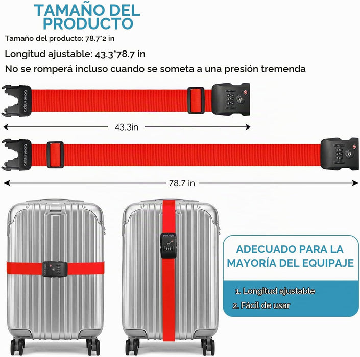 Correas de viaje Inspira para maletas con cierre TSA