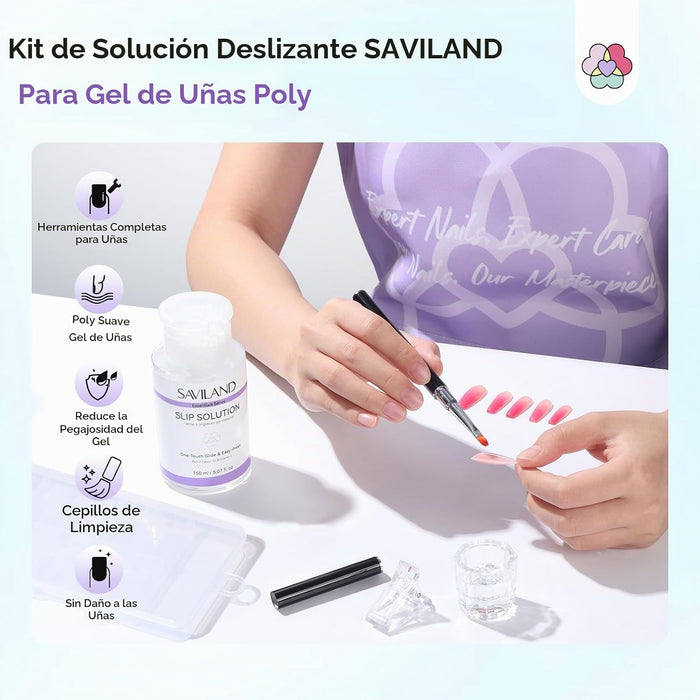 SAVILAND kit de uñas todo en 1 con cepillo de uñas de doble extremo