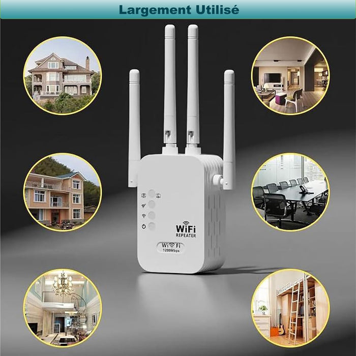 Repetidor WiFi genérico, extensor WiFi, amplificador de señal WiFi para cubrir hasta 300 pies cuadrados