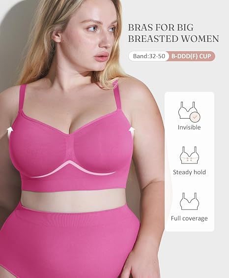 FeelinGirl Sujetadores sin colchas para mujeres sin costura de cobertura completa