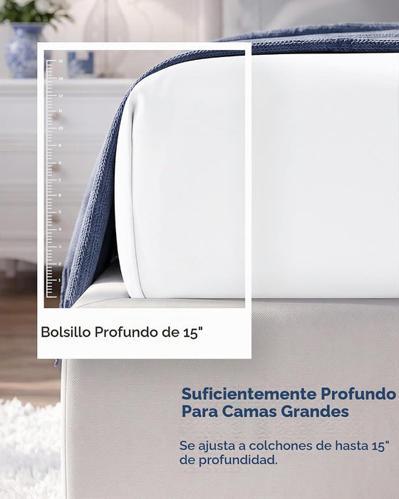 Utopía Bedding Sábana ajustable, resistente a las arrugas, a la decoloración y a las manchas para cama QUEEN