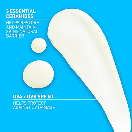 CeraVe Protector solar mineral invisible SPF 50, protector solar facial para piel sensible 48ml