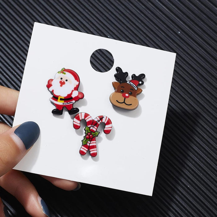 Juego de 9 broches de Navidad, bonitos pines de Navidad, alfileres de elementos de Navidad