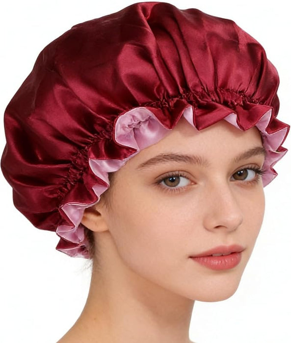 Gorro de satén suave al tacto para mujer, grande para el cuidado del cabello