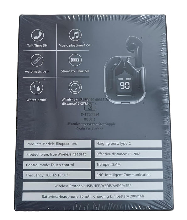 SHEIN Auriculares inalámbricos Bluetooth Ultrapods Max 5.3 con pantalla