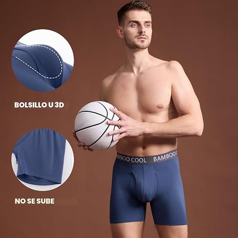 BAMBOO COOL Men's Cooling Underwear Ultra Soft Breathable Boxer Briefs Pack