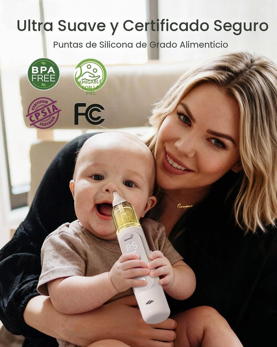 GROWNSY Aspirador Nasal para Bebé, 5 Niveles de Succión Mejorados
