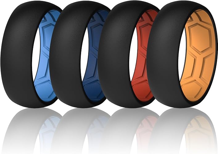 ThunderFit - Anillos de silicona para hombre con ranuras de aire