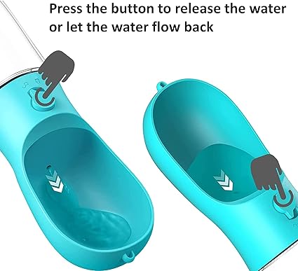 Botella de agua para perros HEJULIK 2 en 1, botella de agua portátil
