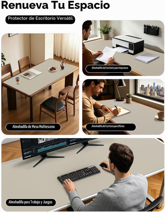 YSAGi Protector de escritorio de cuero, alfombrilla grande para mouse, antideslizante, de piel sintética